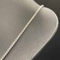 Unisex 925 Sterling Silver Box Link Necklace