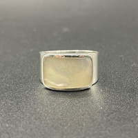 Ladies 925 Sterling Silver White Pearl Ring