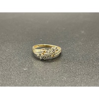 Ladies 9ct Yellow Gold Natural Diamond Ring