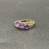 Ladies 9ct Yellow Gold Purple Gemstone Ring