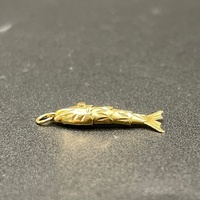 Unisex 14ct Yellow Gold Fish Pendant