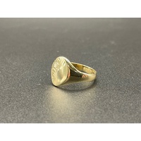 Mens 9ct Yellow Gold Oval Signet Ring