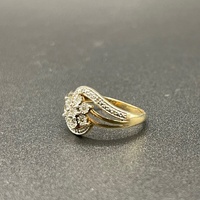 Ladies 9ct Yellow Gold Natural Diamond Cluster Ring