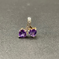 Ladies 9ct Yellow Gold Purple Gemstone Pendant