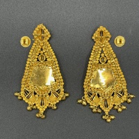 Ladies 21ct Yellow Gold Dangle Triangle Drop Earrings