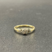Ladies 9ct Yellow Gold Natural Diamond Cluster Ring