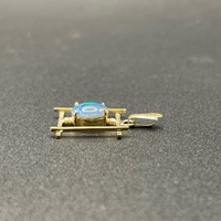Ladies 9ct Yellow Gold Blue Opal Stone Pendant