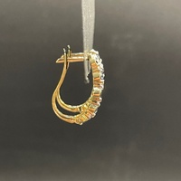Ladies 9ct Yellow Gold Diamond & Sapphire Oval Hoop Earrings