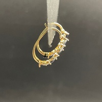 Ladies 9ct Yellow Gold Diamond & Sapphire Oval Hoop Earrings