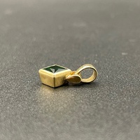 Ladies 9ct Yellow Gold Green Gemstone Pendant