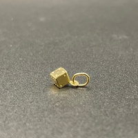 Unisex 9ct Yellow Gold Dice Cube Pendant