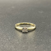 Ladies 9ct Yellow Gold Natural Diamond Ring