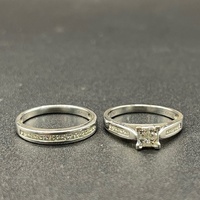 Ladies 18ct White Gold Diamond Bridal Ring Set