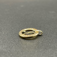 Ladies 9ct Yellow Gold Cubic Zirconia Letter K Round Pendant