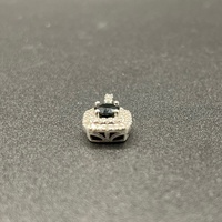 Ladies 10ct White Gold Blue Sapphire & Diamond Pendant