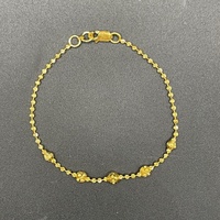 Ladies 22ct Yellow Gold Ball Bead Link Bracelet