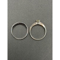 Ladies 18ct White Gold Diamond Bridal Ring Set