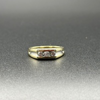 Mens 10ct Yellow Gold Natural Diamond Ring