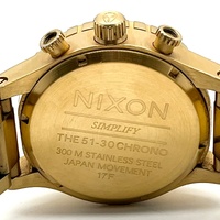 Nixon Simplify The 51-30 Chrono All Gold Black Stainless Steel Mens Watch