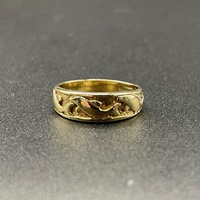 Unisex 14ct Yellow Gold Dolphine Band Ring