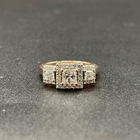 Ladies 9ct Rose Gold Diamond Simulants Ring
