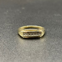 Mens 9ct Yellow Gold Natural Diamond Ring