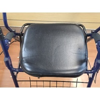 Mobilitymate Foldable 4 Wheel Rollator Walker with Seat and Brakes