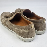 Jimmy Choo Dale Flat Metallic Suede Slip-ons Tassel Loafers - Size 40 - Authentic