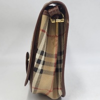 Vintage BURBERRY Haymarket Check Coated Canvas Crossbody Saddle Bag Authenticated