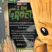 Marvel Studios I Am Groot Limited Edition Plush 2970 of 3000 with Box