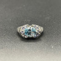 Ladies 925 Sterling Silver Blue & Purple Gemstone Ring
