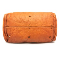 Chloe Paddington Orange Leather Handbag Gold Tone Hardware with Padlock and Key