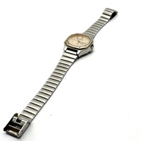 Seiko Quartz Octagonal Mens Day Date Champagne Dial Steel Bracelet