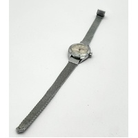Nikko Ladies Antimagnetic Watch Silver Tone Case Mesh Strap Crystal Markers