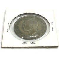 1939 Great Britain Half Crown Coin - King George VI - .500 Silver - Circulated Condition