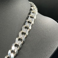 Mens 925 Sterling Silver Chunky Curb Link Necklace