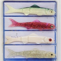 Banjo Minnow 006 Fishing Lure Set 110 Pieces Soft Plastic Baits Kit for Bass Freshwater & Saltwater Fishing