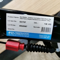 Hero+ 136kg SWL Carbon Fibre Seat Walker with Hand Brakes and Basket