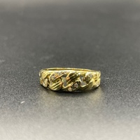 Unisex 18ct Yellow Gold Curb Link Pattern Ring