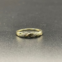 Ladies 9ct Yellow Gold Diamond Twist Pattern Ring