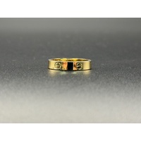 Unisex 18ct Yellow Gold Pattern Band Ring