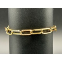 Ladies 14ct Yellow Gold Paperclip Link Bracelet 
