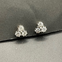 Ladies 9ct White Gold Diamond Stud Earrings