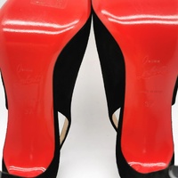 Christian Louboutin Kate Sling 85 Veau Velours Black Heels Size 37