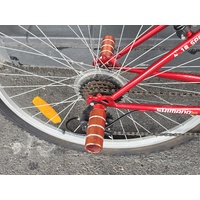 Repco 18 Speed Mountain Bike Red 26 Inch Wheel Shimano Gears Stunt Pegs