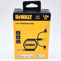 DeWalt 3 in 1 Retractable Charging Cable DXMA1311364E