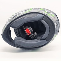SMK GL268 Stellar Taotei Full Face Helmet Black Grey Green Size M