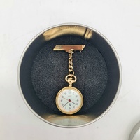 Gold Mark Nurse Fob Watch 5567205 Gold Tone Quartz Date Pulsations with Chain