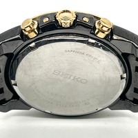 Seiko V172-0AN0 Le Grand Sport Solar Chronograph Black Gold Tone Watch