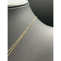 Ladies 18ct Yellow Gold Cable Link & Clover Pendant Necklace